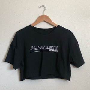 Alphalete black crop top large